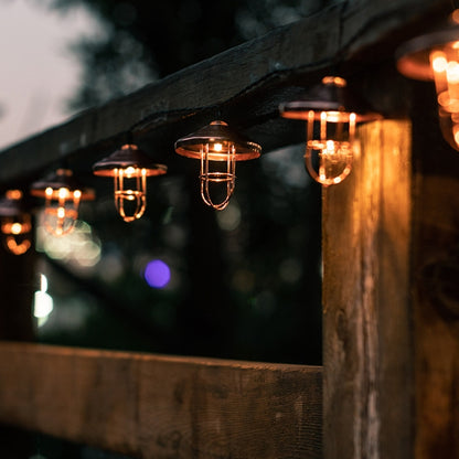 สายไฟทางเดินกลางแจ้งพลังงานแสงอาทิตย์ IP65 ไฟประดับเทศกาลเหล็ก, 4m 10LEDs, 6m 20LEDs