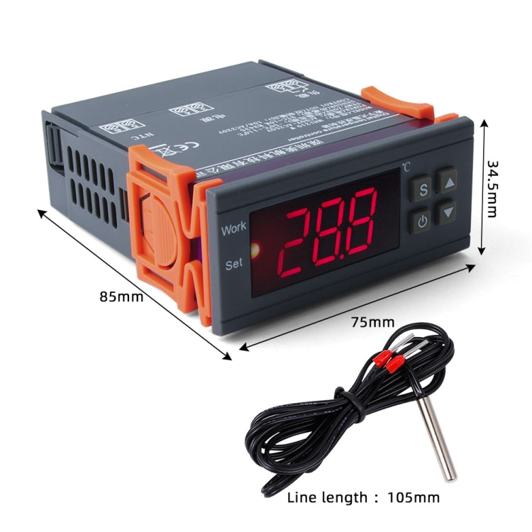 MH-1210W เครื่องควบคุมอุณหภูมิแบบดิจิตอล LCD เครื่องควบคุมอุณหภูมิเทอร์โมคัปเปิลพร้อมเซนเซอร์เครื่องวัดอุณหภูมิช่วงอุณหภูมิ: -50 ถึง 110 องศาเซลเซียส, MH-1210W