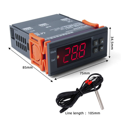 MH-1210W เครื่องควบคุมอุณหภูมิแบบดิจิตอล LCD เครื่องควบคุมอุณหภูมิเทอร์โมคัปเปิลพร้อมเซนเซอร์เครื่องวัดอุณหภูมิช่วงอุณหภูมิ: -50 ถึง 110 องศาเซลเซียส, MH-1210W