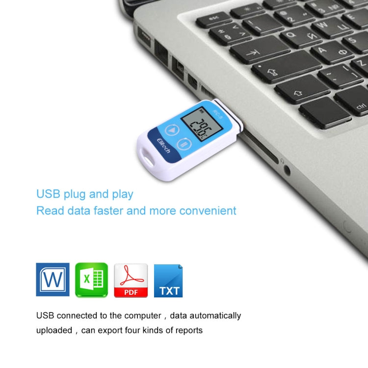 TTE35065 เครื่องบันทึกอุณหภูมิแบบดิจิตอล USB สำหรับการจัดเก็บคลังสินค้า ตู้เย็น ห้องเย็น และห้องปฏิบัติการ, TTE35065
