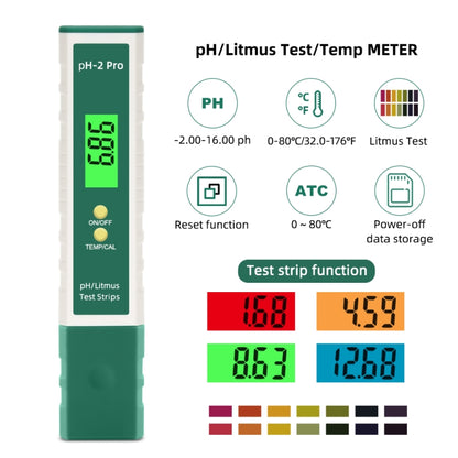 PH-2 Pro Litmus Tester กระดาษทดสอบสารสีน้ำเงินเปลี่ยนสี PH Meter เครื่องวัดคุณภาพน้ำ