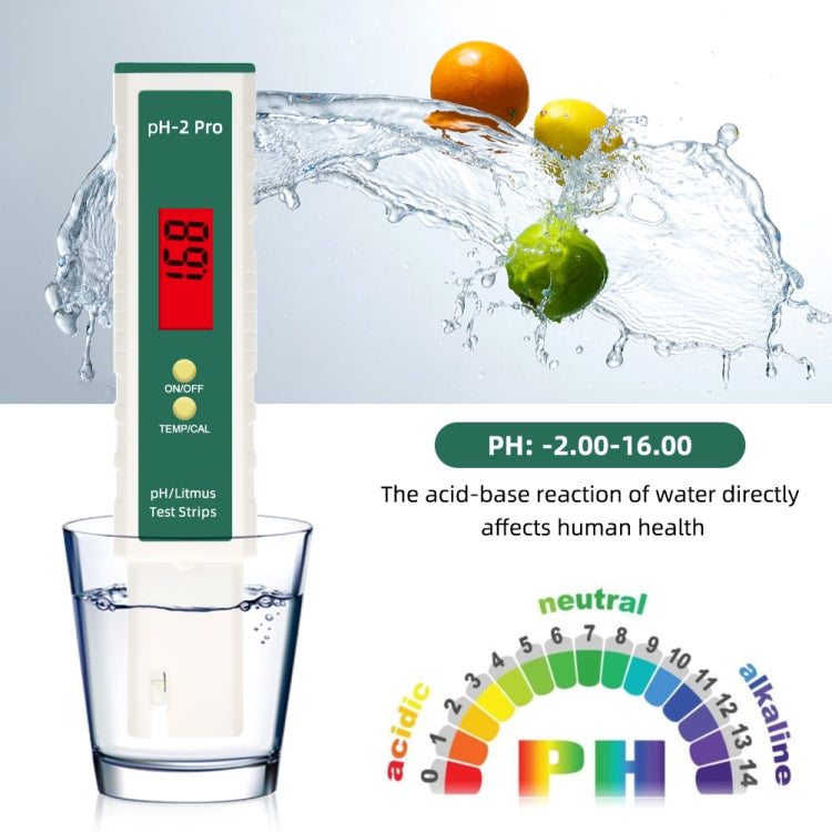 PH-2 Pro Litmus Tester กระดาษทดสอบสารสีน้ำเงินเปลี่ยนสี PH Meter เครื่องวัดคุณภาพน้ำ