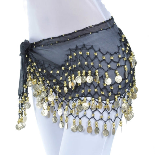 Lady Belly Dance ผ้าพันคอสะโพกอุปกรณ์เสริม 3 แถวกระโปรง Bellydance เอว CHAIN Wrap ผู้ใหญ่สวมใส่, One Size
