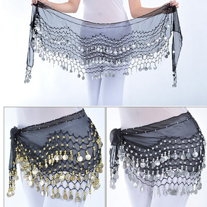 Lady Belly Dance ผ้าพันคอสะโพกอุปกรณ์เสริม 3 แถวกระโปรง Bellydance เอว CHAIN Wrap ผู้ใหญ่สวมใส่, One Size