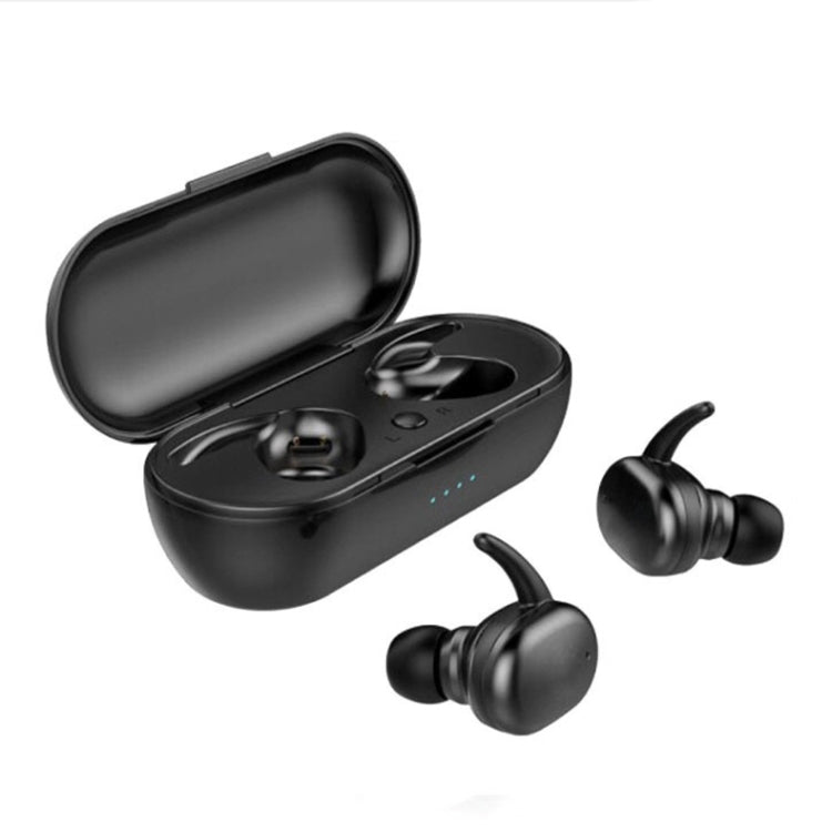 Y30 ชุดหูฟังไร้สาย Bluetooth 5.0 หูฟังมินิในหู, Black
