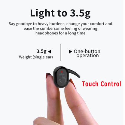 Y30 ชุดหูฟังไร้สาย Bluetooth 5.0 หูฟังมินิในหู, Black