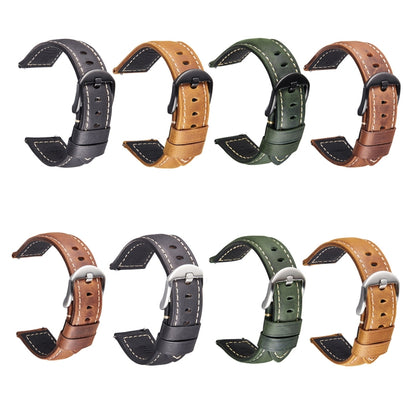 สายนาฬิกาสมาร์ทรีลีสด่วน Crazy Horse Leather Retro สำหรับ Samsung Huawei ขนาด:, 20mm  (Dark Brown Black Buckle), 20mm (Deep Brown Silver Buckle), 20mm (Light Brown Black Buckle), 20mm (Light Brown Silver Buckle), 20mm (Black And Black Buckle)          ...