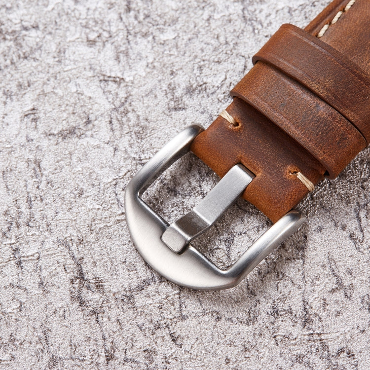สายนาฬิกาสมาร์ทรีลีสด่วน Crazy Horse Leather Retro สำหรับ Samsung Huawei ขนาด:, 20mm  (Dark Brown Black Buckle), 20mm (Deep Brown Silver Buckle), 20mm (Light Brown Black Buckle), 20mm (Light Brown Silver Buckle), 20mm (Black And Black Buckle)          ...
