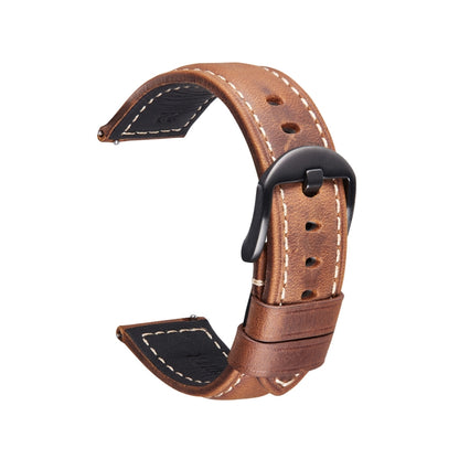 สายนาฬิกาสมาร์ทรีลีสด่วน Crazy Horse Leather Retro สำหรับ Samsung Huawei ขนาด:, 20mm  (Dark Brown Black Buckle), 20mm (Deep Brown Silver Buckle), 20mm (Light Brown Black Buckle), 20mm (Light Brown Silver Buckle), 20mm (Black And Black Buckle)          ...