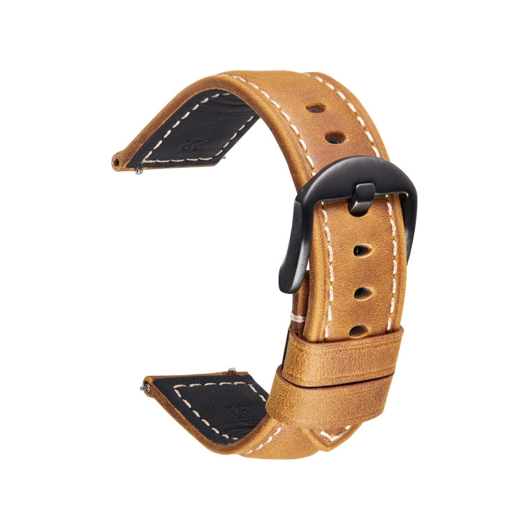 สายนาฬิกาสมาร์ทรีลีสด่วน Crazy Horse Leather Retro สำหรับ Samsung Huawei ขนาด:, 20mm  (Dark Brown Black Buckle), 20mm (Deep Brown Silver Buckle), 20mm (Light Brown Black Buckle), 20mm (Light Brown Silver Buckle), 20mm (Black And Black Buckle)          ...