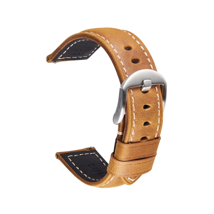สายนาฬิกาสมาร์ทรีลีสด่วน Crazy Horse Leather Retro สำหรับ Samsung Huawei ขนาด:, 20mm  (Dark Brown Black Buckle), 20mm (Deep Brown Silver Buckle), 20mm (Light Brown Black Buckle), 20mm (Light Brown Silver Buckle), 20mm (Black And Black Buckle)          ...