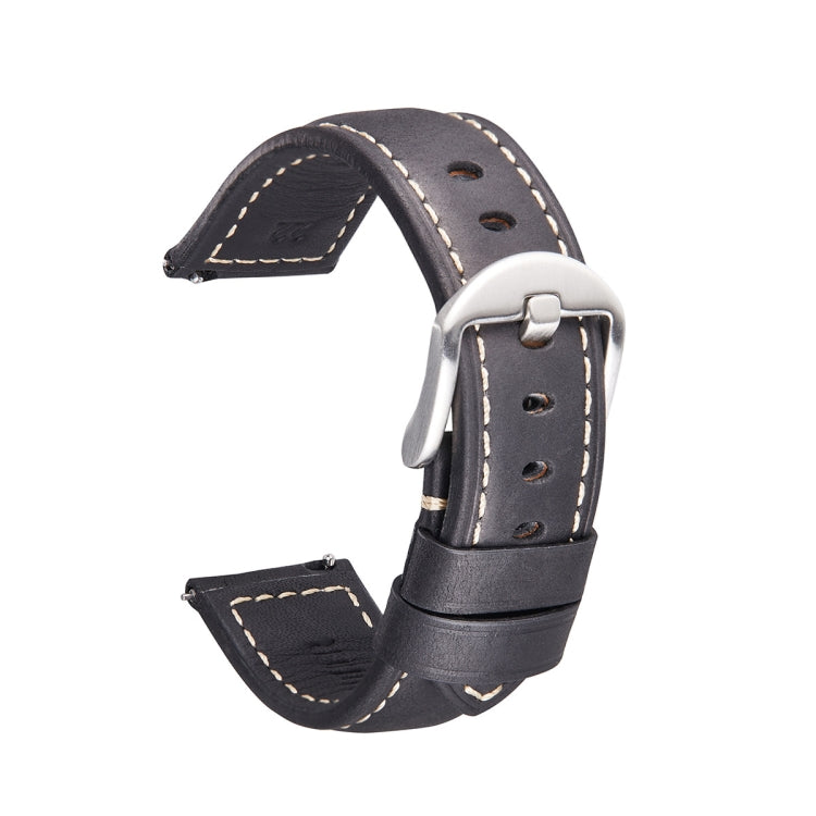 สายนาฬิกาสมาร์ทรีลีสด่วน Crazy Horse Leather Retro สำหรับ Samsung Huawei ขนาด:, 20mm  (Dark Brown Black Buckle), 20mm (Deep Brown Silver Buckle), 20mm (Light Brown Black Buckle), 20mm (Light Brown Silver Buckle), 20mm (Black And Black Buckle)          ...