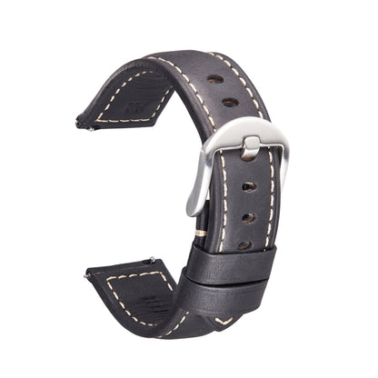 สายนาฬิกาสมาร์ทรีลีสด่วน Crazy Horse Leather Retro สำหรับ Samsung Huawei ขนาด:, 20mm  (Dark Brown Black Buckle), 20mm (Deep Brown Silver Buckle), 20mm (Light Brown Black Buckle), 20mm (Light Brown Silver Buckle), 20mm (Black And Black Buckle)          ...