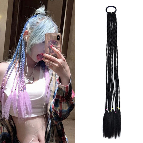 2 PCS FQXBMW ที่คาดผมถักเปียหลากสีสันวิกผมไหมข้าวโพดหางม้า Dreadlocks ที่มีสีสัน, สี:, 1, 02, 06, 07, 08, 15, 18, 20, 24, 26, 27, 35, 44, 49, 50, 56, 29, 31, 55