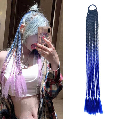 2 PCS FQXBMW ที่คาดผมถักเปียหลากสีสันวิกผมไหมข้าวโพดหางม้า Dreadlocks ที่มีสีสัน, สี:, 1, 02, 06, 07, 08, 15, 18, 20, 24, 26, 27, 35, 44, 49, 50, 56, 29, 31, 55