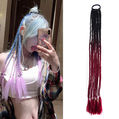 2 PCS FQXBMW ที่คาดผมถักเปียหลากสีสันวิกผมไหมข้าวโพดหางม้า Dreadlocks ที่มีสีสัน, สี:, 1, 02, 06, 07, 08, 15, 18, 20, 24, 26, 27, 35, 44, 49, 50, 56, 29, 31, 55