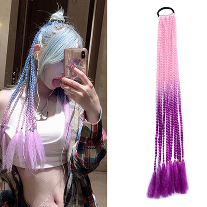 2 PCS FQXBMW ที่คาดผมถักเปียหลากสีสันวิกผมไหมข้าวโพดหางม้า Dreadlocks ที่มีสีสัน, สี:, 1, 02, 06, 07, 08, 15, 18, 20, 24, 26, 27, 35, 44, 49, 50, 56, 29, 31, 55