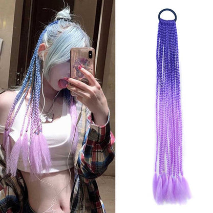 2 PCS FQXBMW ที่คาดผมถักเปียหลากสีสันวิกผมไหมข้าวโพดหางม้า Dreadlocks ที่มีสีสัน, สี:, 1, 02, 06, 07, 08, 15, 18, 20, 24, 26, 27, 35, 44, 49, 50, 56, 29, 31, 55