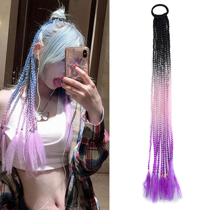 2 PCS FQXBMW ที่คาดผมถักเปียหลากสีสันวิกผมไหมข้าวโพดหางม้า Dreadlocks ที่มีสีสัน, สี:, 1, 02, 06, 07, 08, 15, 18, 20, 24, 26, 27, 35, 44, 49, 50, 56, 29, 31, 55