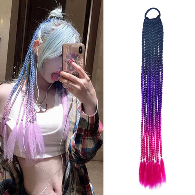 2 PCS FQXBMW ที่คาดผมถักเปียหลากสีสันวิกผมไหมข้าวโพดหางม้า Dreadlocks ที่มีสีสัน, สี:, 1, 02, 06, 07, 08, 15, 18, 20, 24, 26, 27, 35, 44, 49, 50, 56, 29, 31, 55