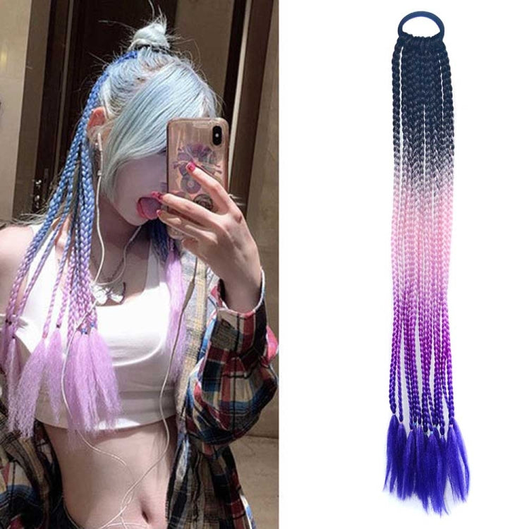2 PCS FQXBMW ที่คาดผมถักเปียหลากสีสันวิกผมไหมข้าวโพดหางม้า Dreadlocks ที่มีสีสัน, สี:, 1, 02, 06, 07, 08, 15, 18, 20, 24, 26, 27, 35, 44, 49, 50, 56, 29, 31, 55