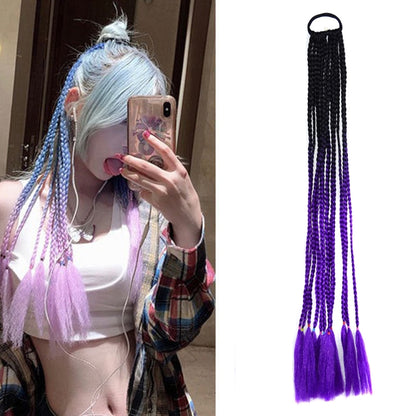 2 PCS FQXBMW ที่คาดผมถักเปียหลากสีสันวิกผมไหมข้าวโพดหางม้า Dreadlocks ที่มีสีสัน, สี:, 1, 02, 06, 07, 08, 15, 18, 20, 24, 26, 27, 35, 44, 49, 50, 56, 29, 31, 55