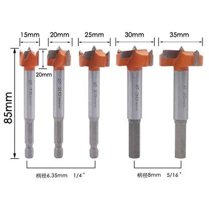 5 ชิ้น/เซ็ตงานไม้รูเปิดบานพับหินครีมบอร์ดไม้ Take-Hole ประตูหน้าต่างพร้อมปลอกคองานไม้แบนสว่าน, 5 PCS / Set Woodworking Hole Opener