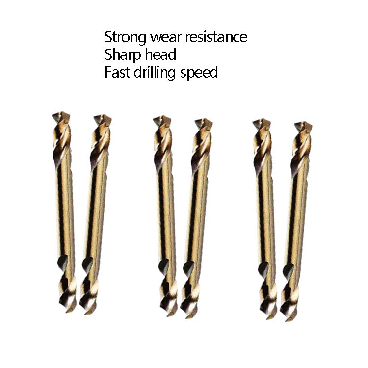 10 PCS M35 Twist ที่มีโคบอลต์เจาะบิตเหล็กความเร็วสูงสองหัวแผ่นเหล็กแผ่นโลหะเจาะรูเจาะ, Double Head 3.0mm, Double Head 3.2mm, Double Head 3.5mm, Double Head 4.0mm, Double Head 4.2mm, Double Head 4.5mm, Double Head 5.0mm, Double Head 5.2mm               ...