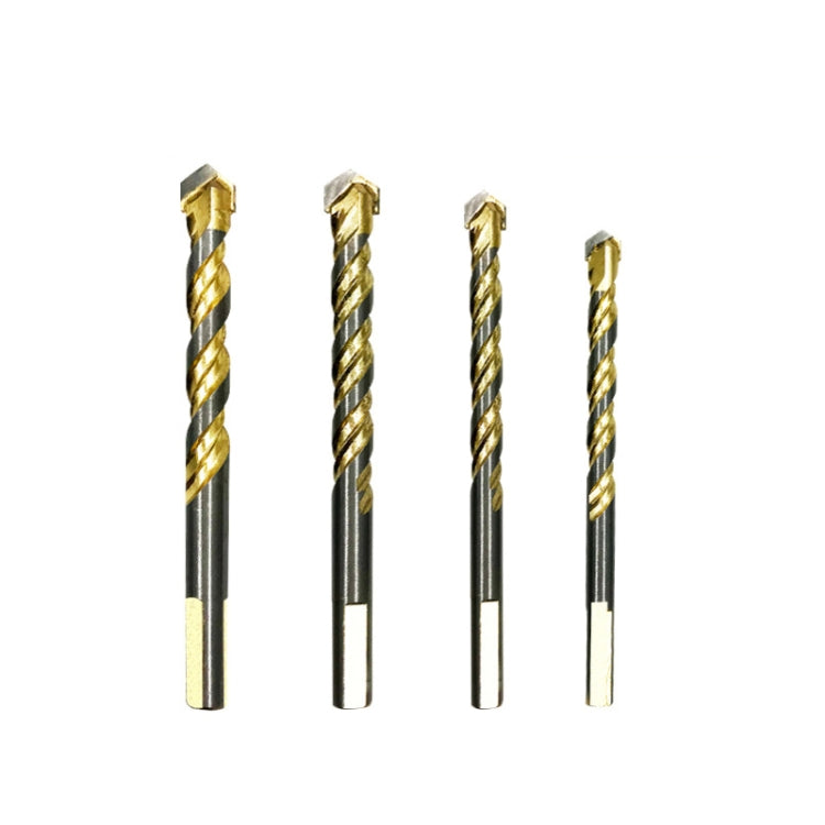 ดอกสว่านคิงชุบไททาเนียม อิฐพอร์ซเลน สว่านเจาะอิฐแก้ว เจาะสามเหลี่ยมบิด, 6mm, 8mm, 10mm, 12mm, 6mm+8mm+10mm+12mm, 6mm+6mm+8mm+10mm+12mm