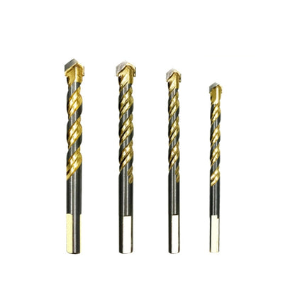 ดอกสว่านคิงชุบไททาเนียม อิฐพอร์ซเลน สว่านเจาะอิฐแก้ว เจาะสามเหลี่ยมบิด, 6mm, 8mm, 10mm, 12mm, 6mm+8mm+10mm+12mm, 6mm+6mm+8mm+10mm+12mm
