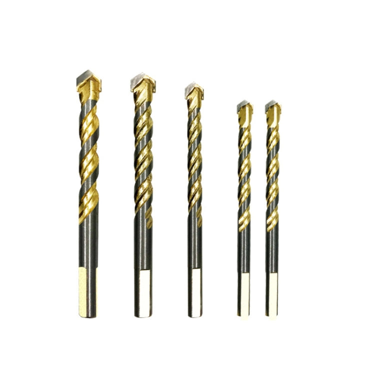 ดอกสว่านคิงชุบไททาเนียม อิฐพอร์ซเลน สว่านเจาะอิฐแก้ว เจาะสามเหลี่ยมบิด, 6mm, 8mm, 10mm, 12mm, 6mm+8mm+10mm+12mm, 6mm+6mm+8mm+10mm+12mm