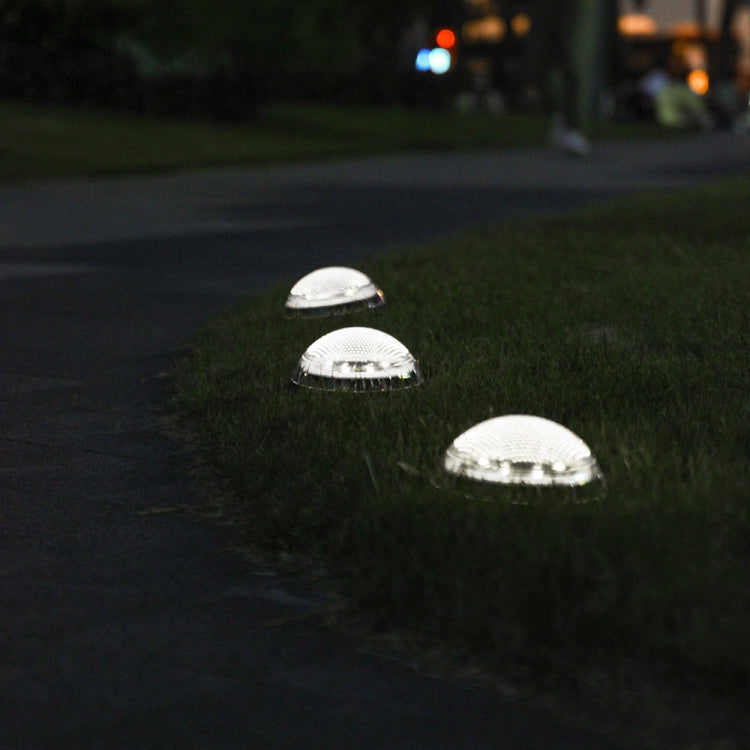 ไฟ LED 8 ดวงพลังงานแสงอาทิตย์แบบวงกลมใต้ดินไฟสนามหญ้ากันน้ำกลางแจ้ง, สีอ่อน:, White Light