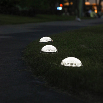 ไฟ LED 8 ดวงพลังงานแสงอาทิตย์แบบวงกลมใต้ดินไฟสนามหญ้ากันน้ำกลางแจ้ง, สีอ่อน:, White Light