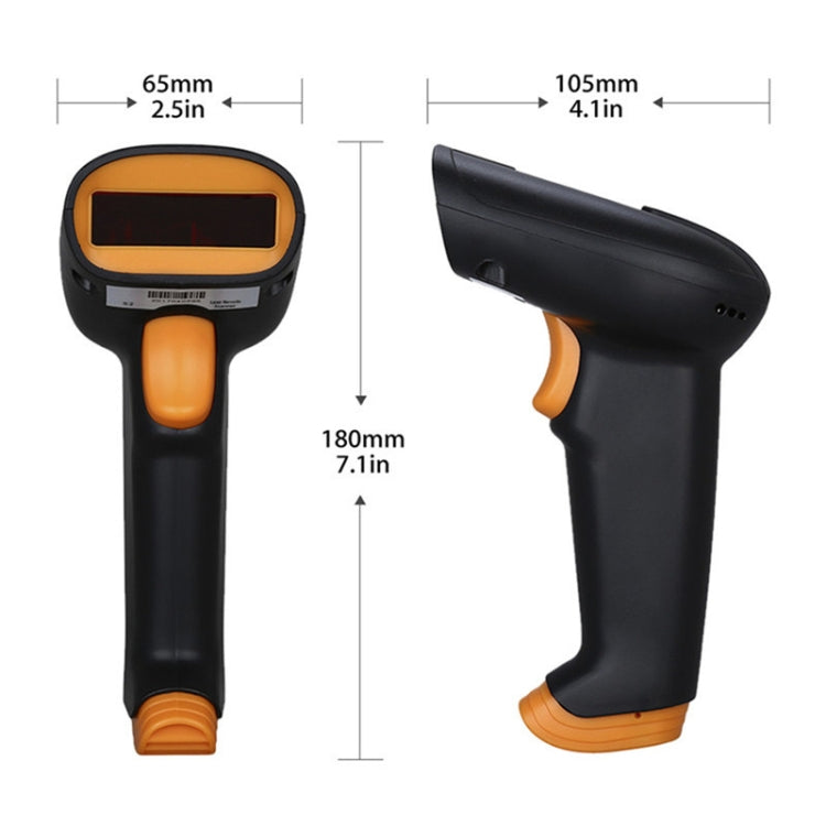 เครื่องสแกนบาร์โค้ด Express พร้อมที่เก็บ USB Wireless Scanner ข้อมูลจำเพาะ:, Red Light, Two-dimensional