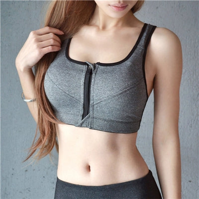7 สีฟิตเนสโยคะ Push Up Bra กีฬาผู้หญิงยิมวิ่ง Tank Top เสื้อกั๊กกีฬาชุดชั้นในซิปกันกระแทกกีฬา bra, S, M, L, XL