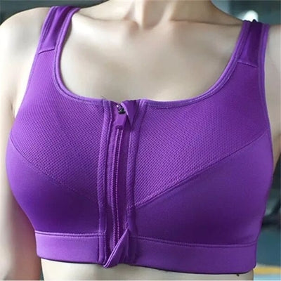 7 สีฟิตเนสโยคะ Push Up Bra กีฬาผู้หญิงยิมวิ่ง Tank Top เสื้อกั๊กกีฬาชุดชั้นในซิปกันกระแทกกีฬา bra, S, M, L, XL