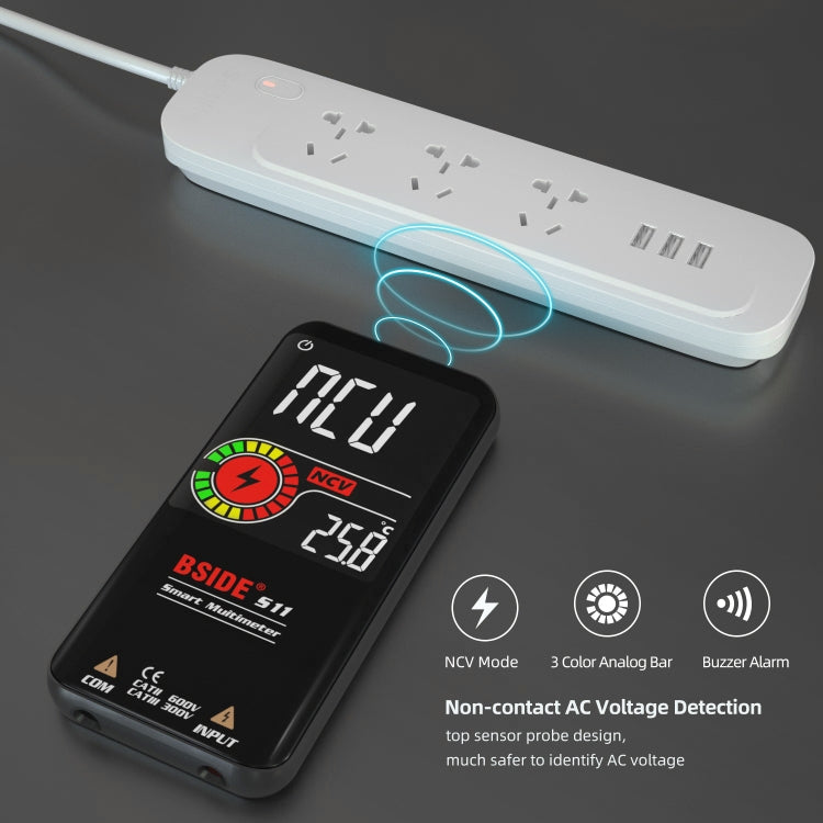 BSIDE มัลติมิเตอร์แบบดิจิตอล 9999 นับจอแสดงผลสี LCD DC AC แรงดันไฟฟ้า Capacitance Diode Meter, S10 Dry Battery Version (Black), S10 Dry Battery Version (Red), S11 Recharge Version (Black), S11 Recharge Version (Red)