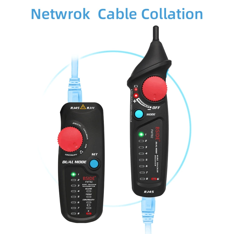 BSIDE FWT82 Analog และ Digital Dual-Mode ป้องกันการรบกวนอัจฉริยะ Line Finder สายเคเบิลเครือข่าย Tracker