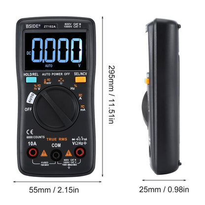 BSIDE ZT102A จอแสดงผล LCD 6000 คำ AUTO เกียร์อัจฉริยะอัตโนมัติมัลติมิเตอร์แบบดิจิตอล, ZT102A
