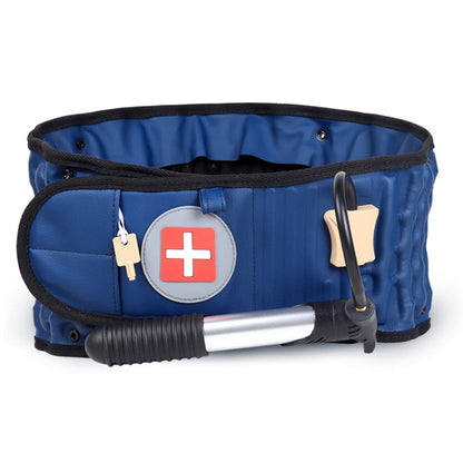 กระดูกสันหลังส่วนเอว เข็มขัดดึงที่สูงเกินจริง Lumbar Disc เข็มขัดป้องกันเอวแบบลม, Deep Blue