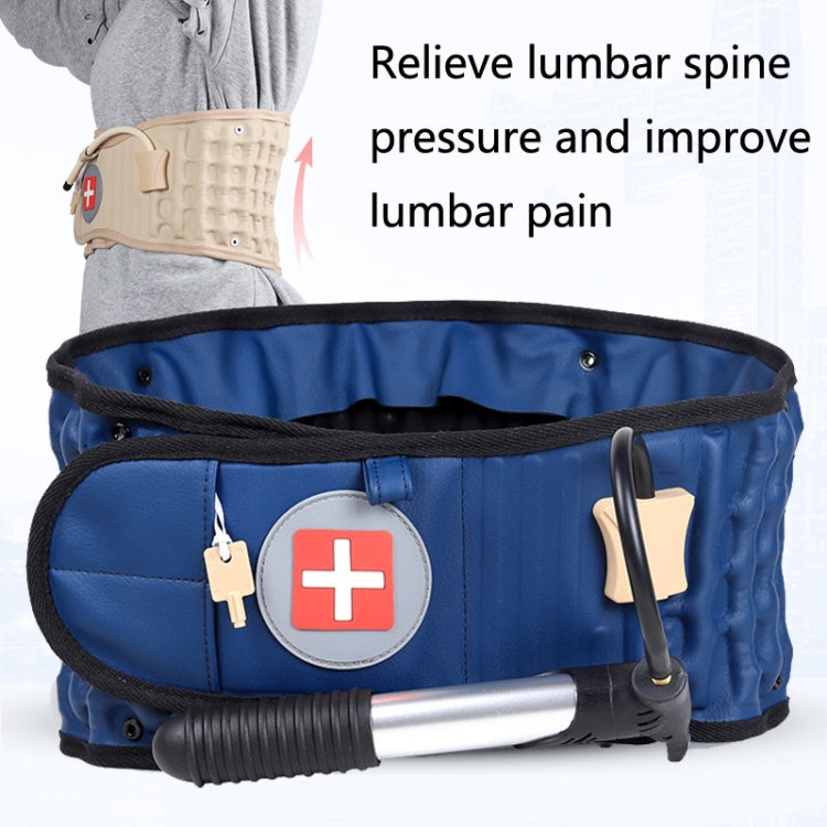 กระดูกสันหลังส่วนเอว เข็มขัดดึงที่สูงเกินจริง Lumbar Disc เข็มขัดป้องกันเอวแบบลม, Deep Blue