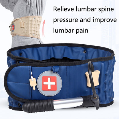 กระดูกสันหลังส่วนเอว เข็มขัดดึงที่สูงเกินจริง Lumbar Disc เข็มขัดป้องกันเอวแบบลม, Deep Blue