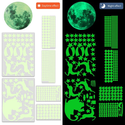 2 แพ็ค AFG3367 Moon + 407 PCS Dot + 103 PCS Star + สติ๊กเกอร์เรืองแสงฟิล์ม PE คริสต์มาสสองชุด, Moon+Dot+Star+Christmas(Green), Moon+Dot+Star+Christmas(Blue)
