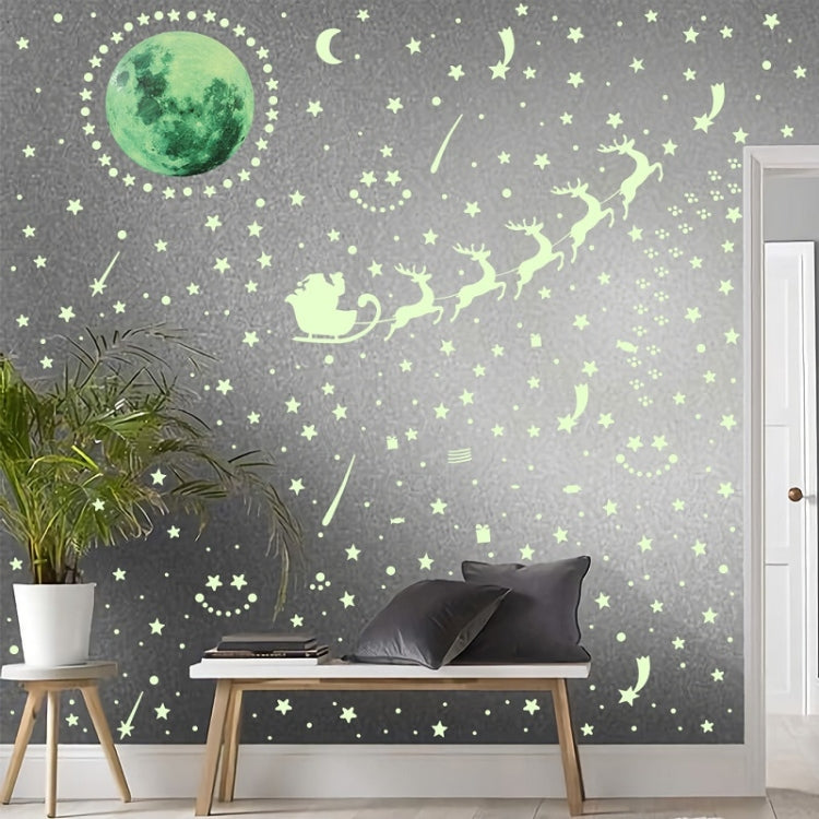 2 แพ็ค AFG3367 Moon + 407 PCS Dot + 103 PCS Star + สติ๊กเกอร์เรืองแสงฟิล์ม PE คริสต์มาสสองชุด, Moon+Dot+Star+Christmas(Green), Moon+Dot+Star+Christmas(Blue)