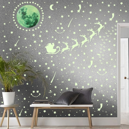2 แพ็ค AFG3367 Moon + 407 PCS Dot + 103 PCS Star + สติ๊กเกอร์เรืองแสงฟิล์ม PE คริสต์มาสสองชุด, Moon+Dot+Star+Christmas(Green), Moon+Dot+Star+Christmas(Blue)