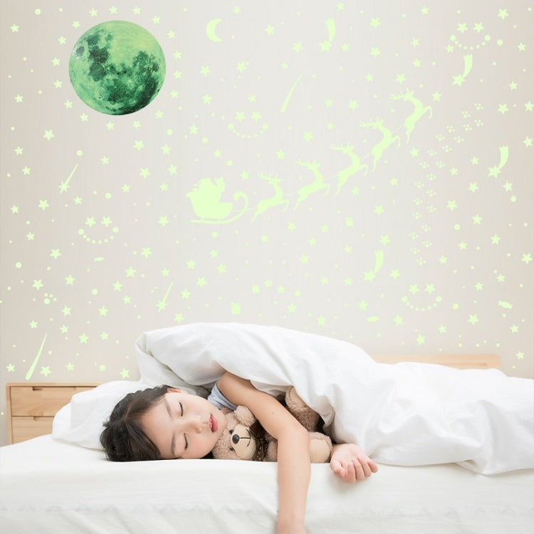 2 แพ็ค AFG3367 Moon + 407 PCS Dot + 103 PCS Star + สติ๊กเกอร์เรืองแสงฟิล์ม PE คริสต์มาสสองชุด, Moon+Dot+Star+Christmas(Green), Moon+Dot+Star+Christmas(Blue)