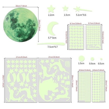 2 แพ็ค AFG3367 Moon + 407 PCS Dot + 103 PCS Star + สติ๊กเกอร์เรืองแสงฟิล์ม PE คริสต์มาสสองชุด, Moon+Dot+Star+Christmas(Green), Moon+Dot+Star+Christmas(Blue)