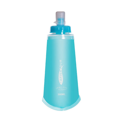 AFISHTOUR TPU กีฬากลางแจ้งถุงน้ำนุ่มขวดน้ำมาราธอนถุงน้ำพับความจุ:, 400ml (Blue), 400ml (Transparent), 300ml (Blue), 300ml (Transparent)