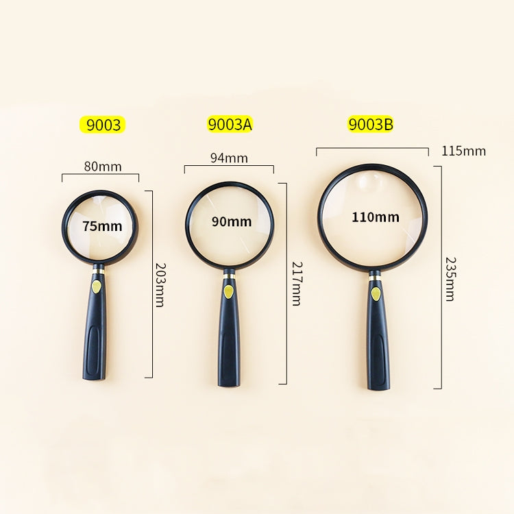 2 PCS Children Science Education ผู้สูงอายุอ่านหนังสือแว่นขยายมือถือ, 2pcs(75mm), 2pcs(110mm), 2pcs(90mm)