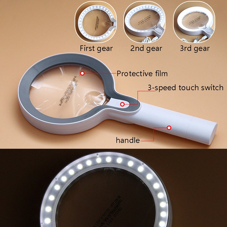 XT-8013 พร้อมไฟ LED 29 ดวง 3 แว่นขยายสัมผัสเจลลิ่ง 2 ครั้ง / 13 ครั้งแว่นขยายมือถือ, XT-8013 (White+Gray), XT-8013(White+Dark Blue)